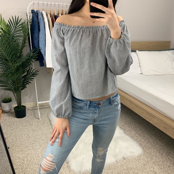 Brand Melville - Striped Off the Shoulder Top - Picture 3 of 6